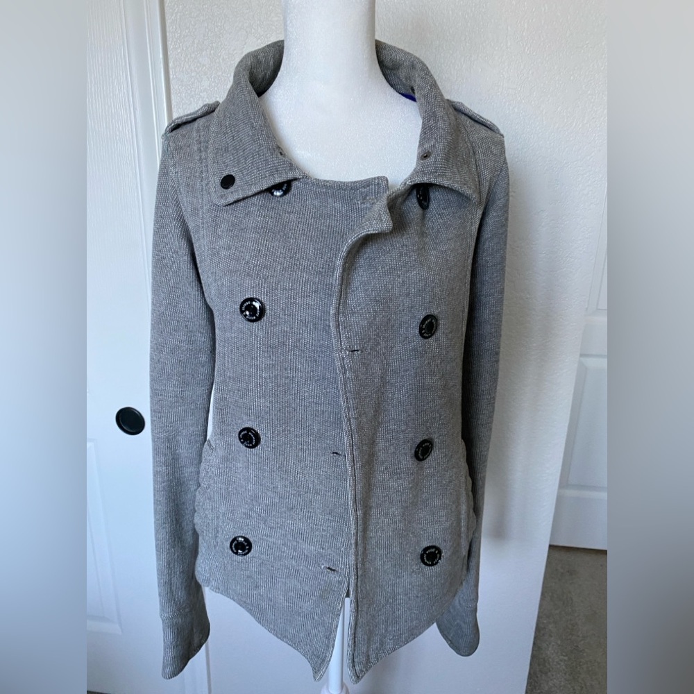 Women's Element Button Up Hoodie Sweatshirt Peacoat Jacket Grey Size S